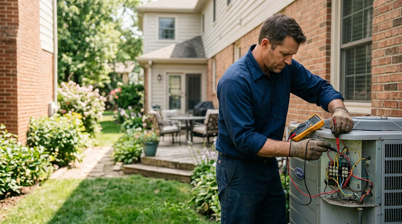 HVAC technician working near Macomb, OK
